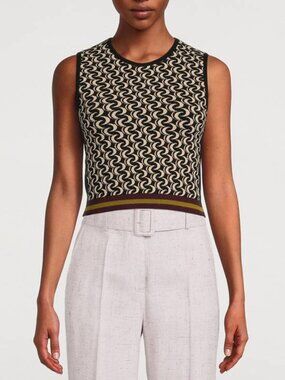 Dries Van Noten Beige Moon Jacquard Sleeveless Sweater